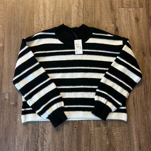 Jessica Simpson Black and White Striped Sweater